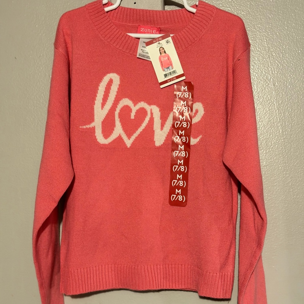 Zunie Coral Love Sweater for girls